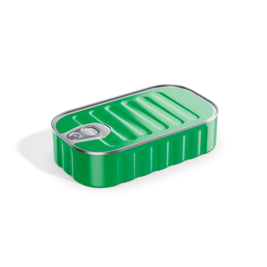 Closed food tin isolated